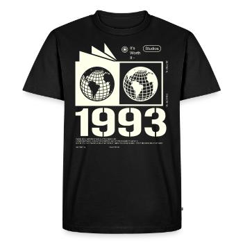 Vintage, 1993, Rétro, Cadeau d’anniversaire, 1993 - T-shirt Premium bio Homme - noir - Devant - Nico (187cm)