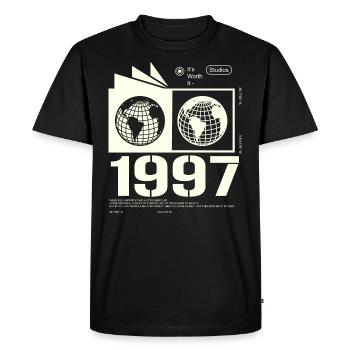 Vintage, 1997, Rétro, Cadeau d’anniversaire, 1997 - T-shirt Premium bio Homme - noir - Devant - Nico (187cm)