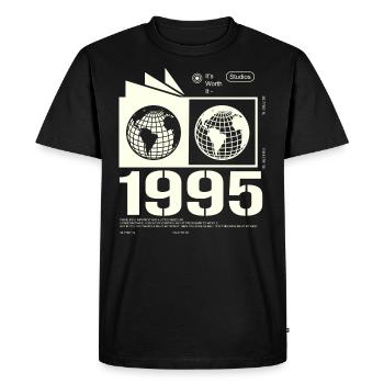Vintage, 1995, Rétro, Cadeau d’anniversaire, 1995 - T-shirt Premium bio Homme - noir - Devant - Nico (187cm)
