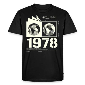 Vintage, 1978, Rétro, Cadeau d’anniversaire, 1978 - T-shirt Premium bio Homme - noir - Devant - Nico (187cm)