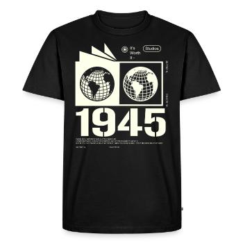 Vintage 1945 Retro Birthday Gift 1945 - Men's Premium Organic T-Shirt - black - Front - Nico (187cm)