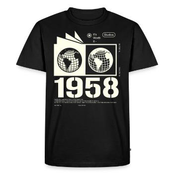 Cadeau d’anniversaire rétro vintage 1958 1958 - T-shirt Premium bio Homme - noir - Devant - Nico (187cm)