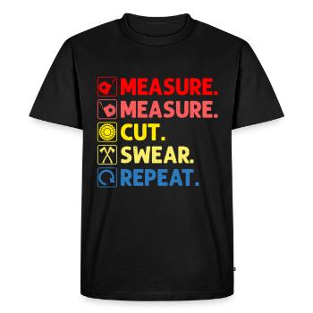 Mesure Coupe Jurer Répéter Charpentier - T-shirt Premium bio Homme - noir - Devant - Nico (187cm)
