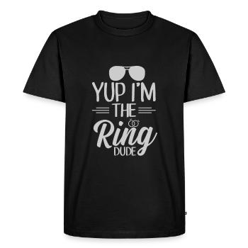 Bague Dude Ring Bearer Mariage Bague de mariage - T-shirt Premium bio Homme - noir - Devant - Nico (187cm)