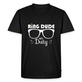 Bague Dude Ring Bearer Mariage Bague de mariage - T-shirt Premium bio Homme - noir - Devant - Nico (187cm)
