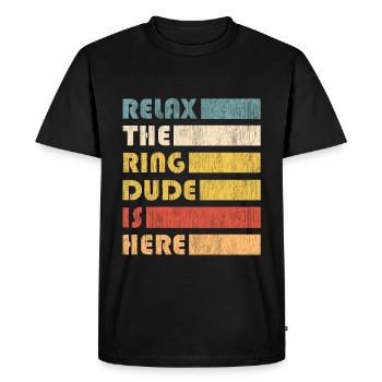 Bague Dude Ring Bearer Mariage Bague de mariage - T-shirt Premium bio Homme - noir - Devant - Nico (187cm)