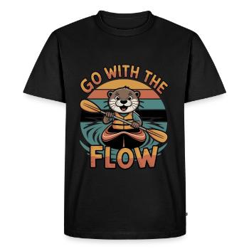 Drôle de kayak castor - T-shirt Premium bio Homme - noir - Devant - Nico (187cm)