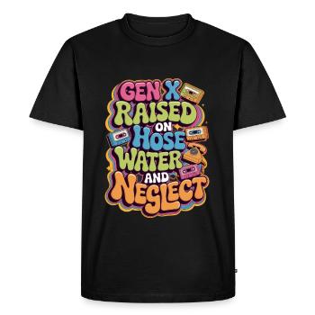 Gen X élevé sur l’eau du tuyau - T-shirt Premium bio Homme - noir - Devant - Nico (187cm)