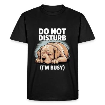 Golden Labrador Do Not Disturb Im Busy - Men's Premium Organic T-Shirt - black - Front - Nico (187cm)