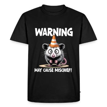 Un avertissement amusant pour les opossums peut causer des méfaits - T-shirt Premium bio Homme - noir - Devant - Nico (187cm)