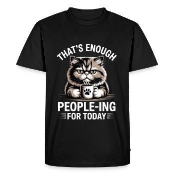 Drôle de chat qui est assez de gens pour aujourd’hui - T-shirt Premium bio Homme - noir - Devant - Nico (187cm)