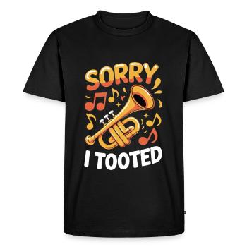 Trumpet Sorry I Tooted - Men's Premium Organic T-Shirt - black - Front - Nico (187cm)