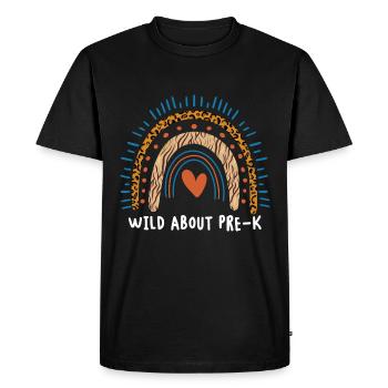 Wild About Pre-K Teacher School Pre-K Animal Print - T-shirt Premium bio Homme - noir - Devant - Nico (187cm)