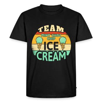 Team Mint Choc Crème glacée Cornet Crème glacée Crème glacée - T-shirt Premium bio Homme - noir - Devant - Nico (187cm)