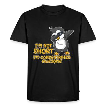 Pingouin mignon avec le dicton - Je ne suis pas petit - T-shirt Premium bio Homme - noir - Devant - Nico (187cm)