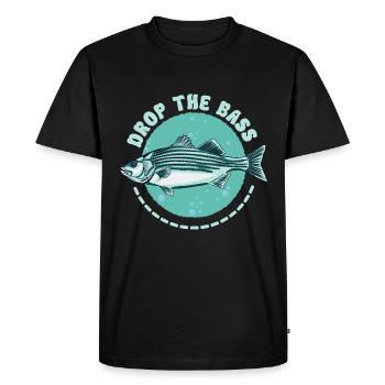 Drop The Bass Dynamic Angler Motif - Men's Premium Organic T-Shirt - black - Front - Nico (187cm)