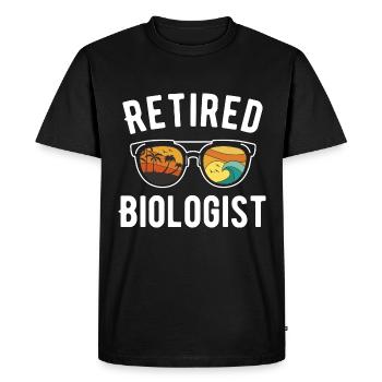 Beach Biologist Retirement Shirt - Men's Premium Organic T-Shirt - black - Front - Nico (187cm)