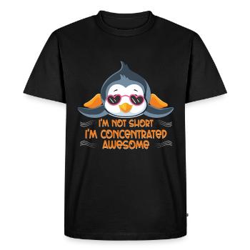 Pingouin mignon avec le dicton - Je ne suis pas petit - T-shirt Premium bio Homme - noir - Devant - Nico (187cm)