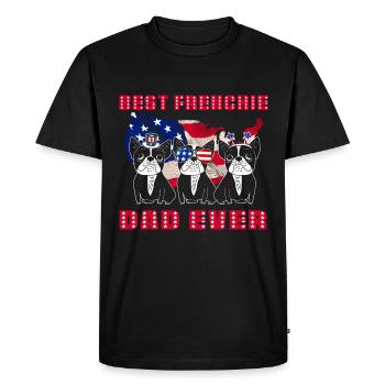 Meilleur papa Frenchie de tous les temps Français Bulldog Papa - T-shirt Premium bio Homme - noir - Devant - Nico (187cm)