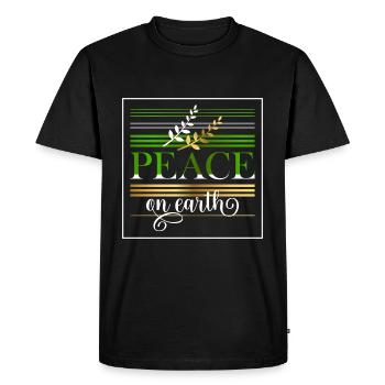 Peace on earth - Men's Premium Organic T-Shirt - black - Front - Nico (187cm)