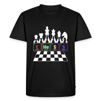 Chess Game - Chess Chess Periodic Table - Men's Premium Organic T-Shirt - black - Front - Nico (187cm)