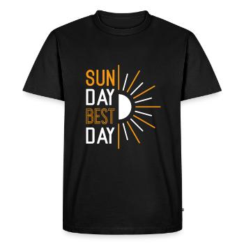 Dimanche Meilleur Jour - T-shirt Premium bio Homme - noir - Devant - Nico (187cm)