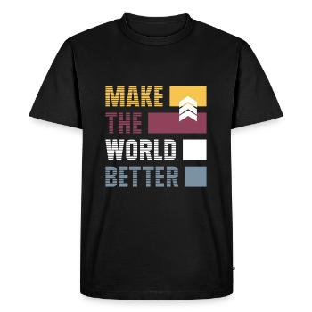 Rendre le monde meilleur - T-shirt Premium bio Homme - noir - Devant - Nico (187cm)