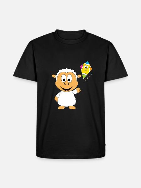 SCHAF - DRACHE - KITE - HERBST - Männer Premium Bio T-Shirt - Schwarz