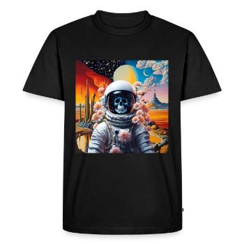 Astronaut Surreal Planet - Men's Premium Organic T-Shirt - black - Front - Nico (187cm)