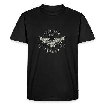 authentic legend 1961 birthday, year of birth - Men's Premium Organic T-Shirt - black - Front - Nico (187cm)