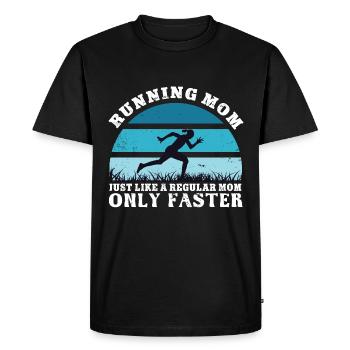 Courir maman comme une maman ordinaire seulement plus vite - T-shirt Premium bio Homme - noir - Devant - Nico (187cm)