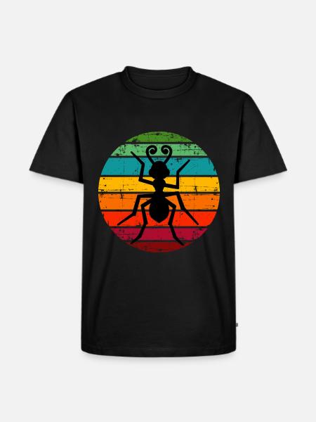 Ant Insect Ants Retro Sunset - Men's Premium Organic T-Shirt - black