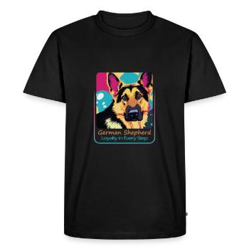 Loyal German Shepherd Dog - Men's Premium Organic T-Shirt - black - Front - Nico (187cm)