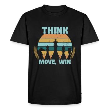Chess, Think, Move, Win, Chess Master Club - Men's Premium Organic T-Shirt - black - Front - Nico (187cm)