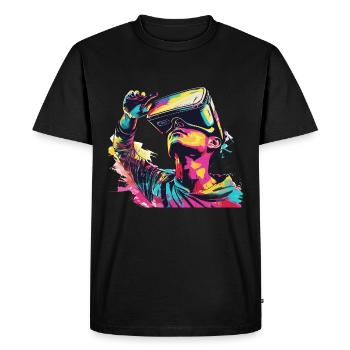 Réalité virtuelle - Immergez-vous dans un - T-shirt Premium bio Homme - noir - Devant - Nico (187cm)