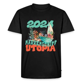 L’utopie de la Nef des fous en 2024 - T-shirt Premium bio Homme - noir - Devant - Nico (187cm)