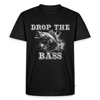Drop The Bass Dynamic Angler Motif - Men's Premium Organic T-Shirt - black - Front - Nico (187cm)