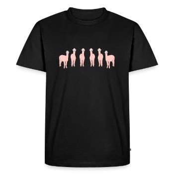 Alpaca Photoshooting - Men's Premium Organic T-Shirt - black - Front - Nico (187cm)