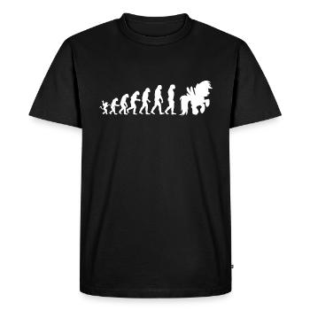 Cheval évolution - T-shirt Premium bio Homme - noir - Devant - Nico (187cm)