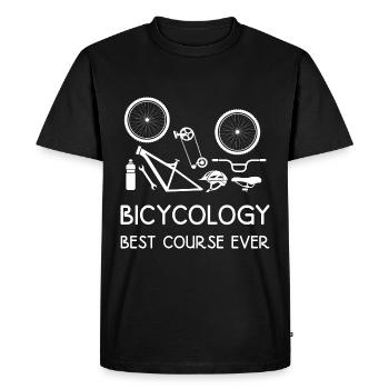 vélo vélo cicycologie roue vélo - T-shirt Premium bio Homme - noir - Devant - Nico (187cm)