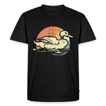 Canard dans le lac - T-shirt Premium bio Homme - noir - Devant - Nico (187cm)