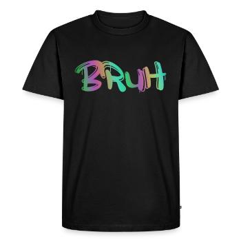 Bruh - T-shirt Premium bio Homme - noir - Devant - Nico (187cm)