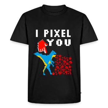 pixel - T-shirt Premium bio Homme - noir - Devant - Nico (187cm)