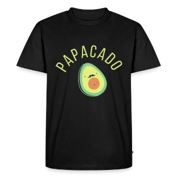 Papacado an avocado father with child - Men's Premium Organic T-Shirt - black - Front - Nico (187cm)