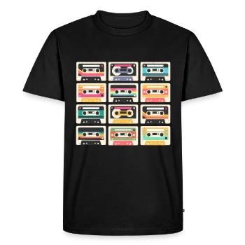 80s 90s Cassette Mixtape Retro Funny - T-shirt Premium bio Homme - noir - Devant - Nico (187cm)