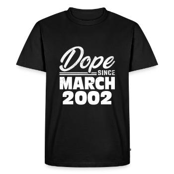 21st birthday March Vintage 2002 Vintage - Men's Premium Organic T-Shirt - black - Front - Nico (187cm)