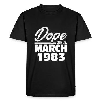 40th birthday March Vintage 1983 Vintage - Men's Premium Organic T-Shirt - black - Front - Nico (187cm)