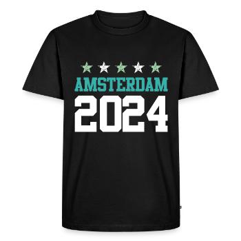 Amsterdam 2024 Tours - Men's Premium Organic T-Shirt - black - Front - Nico (187cm)