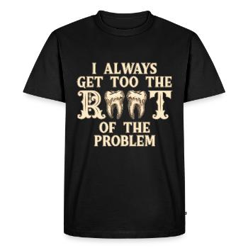 Always straight to the heart of the problem - Men's Premium Organic T-Shirt - black - Front - Nico (187cm)