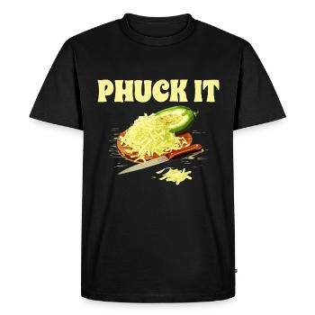 Drôle de cuisine laotienne Phuck It - T-shirt Premium bio Homme - noir - Devant - Nico (187cm)